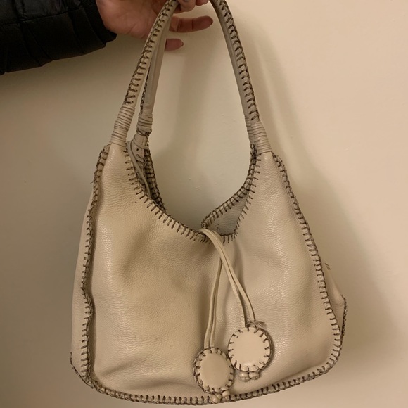 Carlos Falchi Handbags - Carlos Falchi Soft Leather Cream Handbag